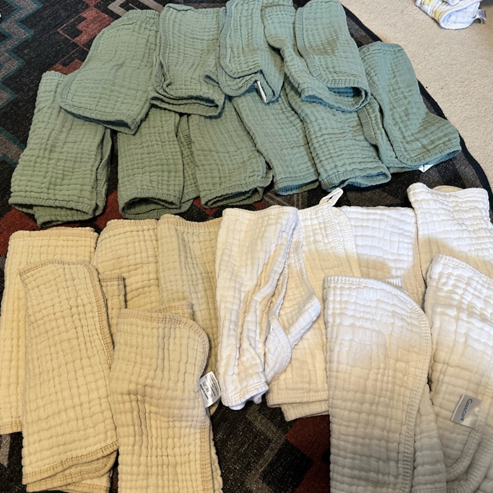 Muslin Burp Cloths and Bibs
